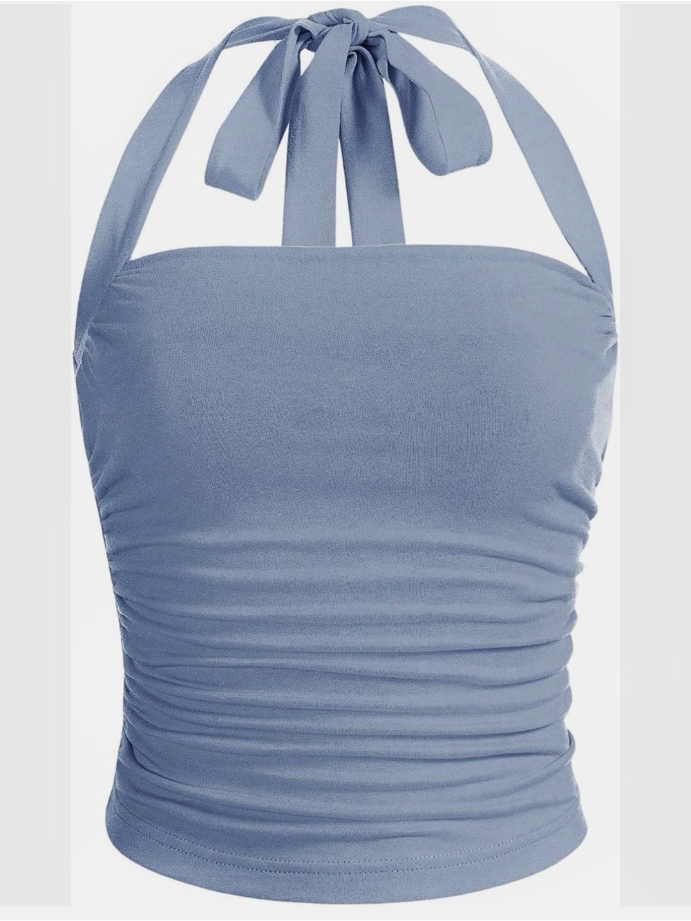 BRAND NEW Women’s Halter Ruched Tank Top - Dusty Blue